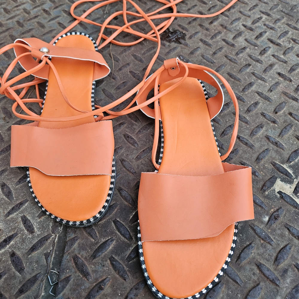 Orange Strappy Sandals